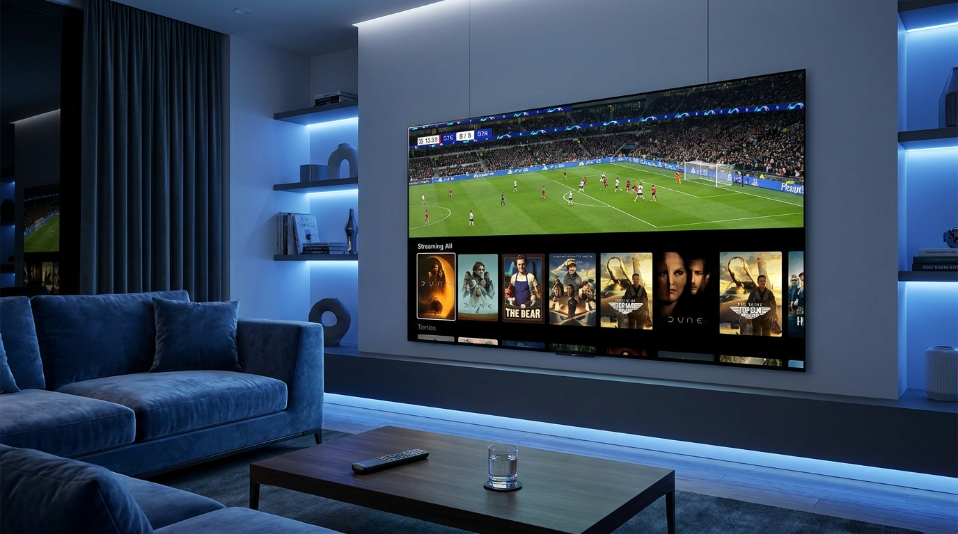 Family watching 4K IPTV USA